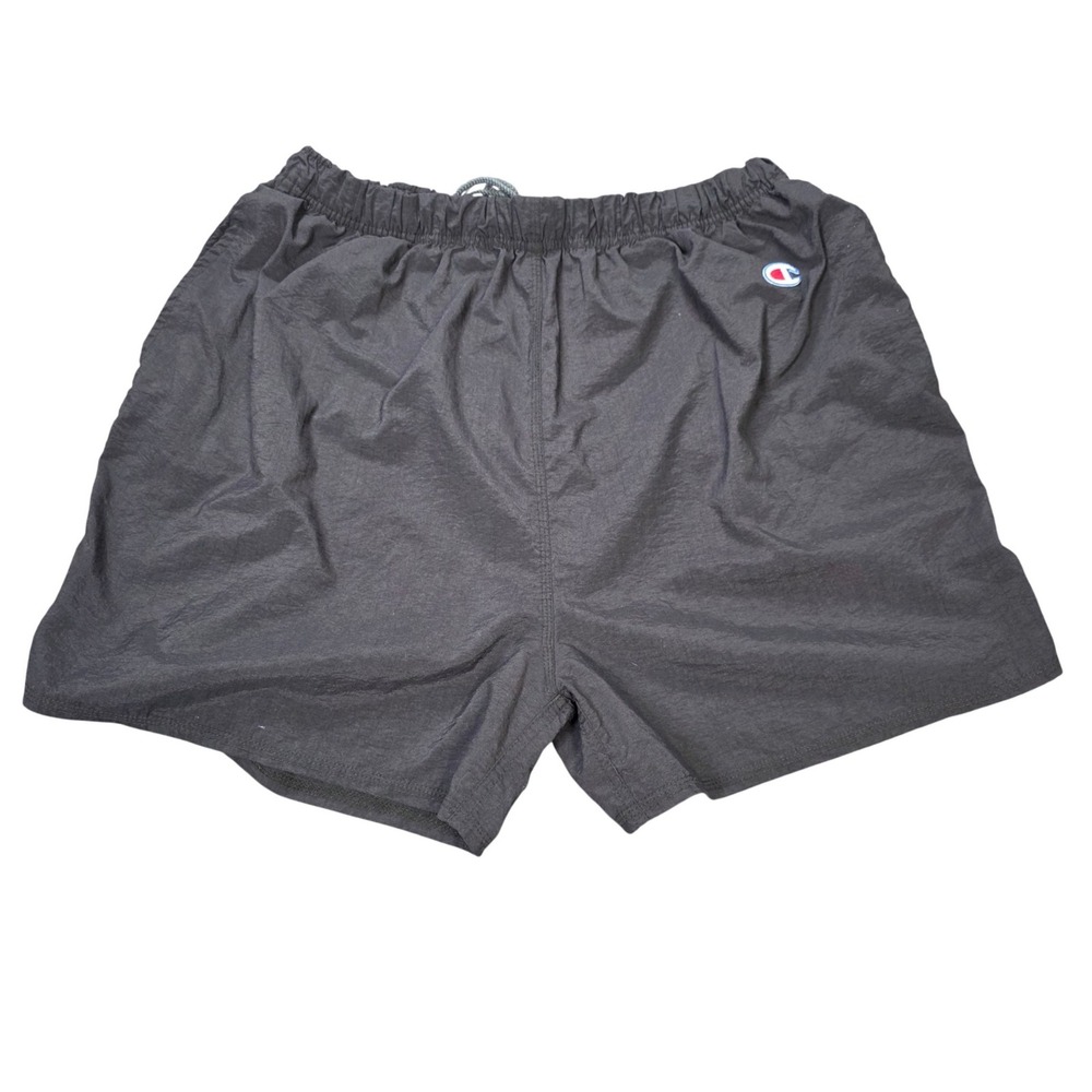 Vintage Champion Mesh Lined Athletic Shorts Women's Size L Black Gold‎ Logo